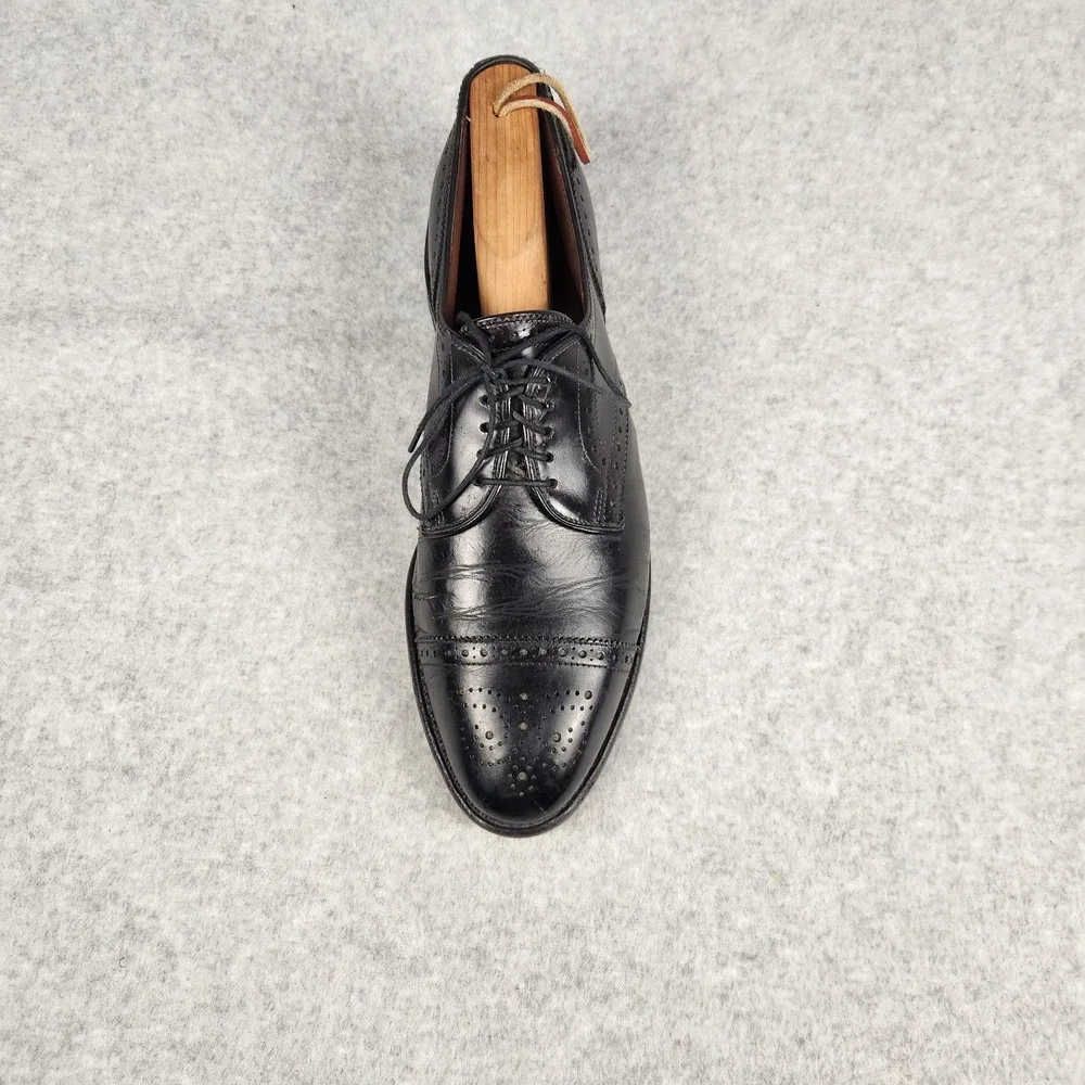 Allen Edmonds Sanford Shoes Mens Size 9.5‎ Black Oxford Brogue Dress Leather USA